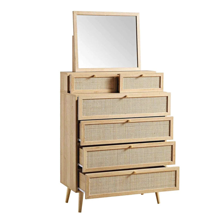Wooden Dressing Table with Mirror - Osric