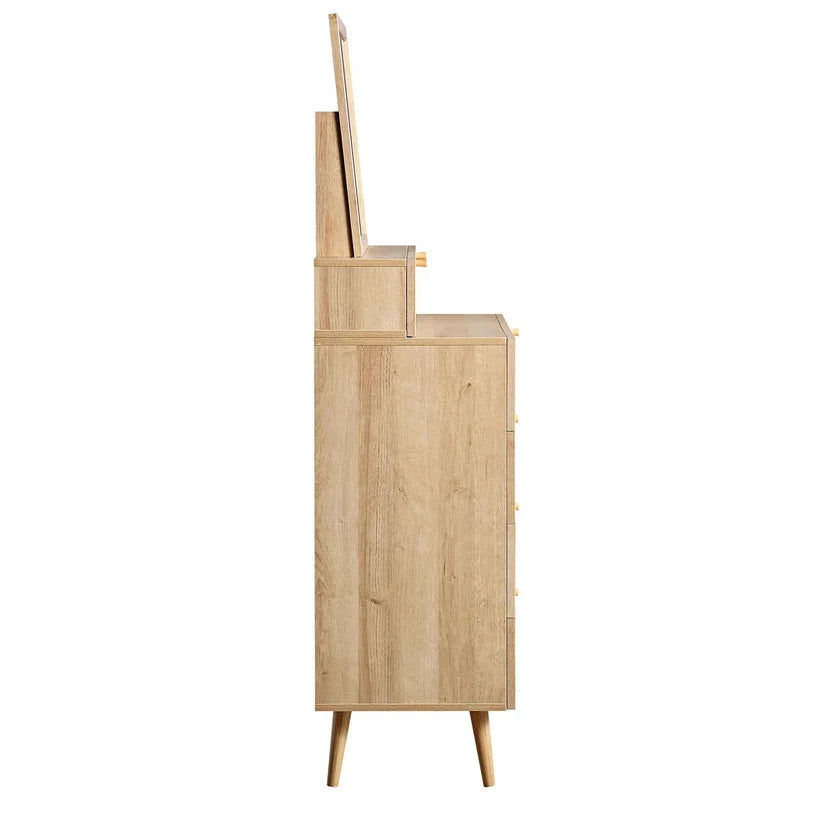 Wooden Dressing Table with Mirror - Osric