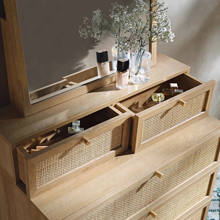 Wooden Dressing Table with Mirror - Osric