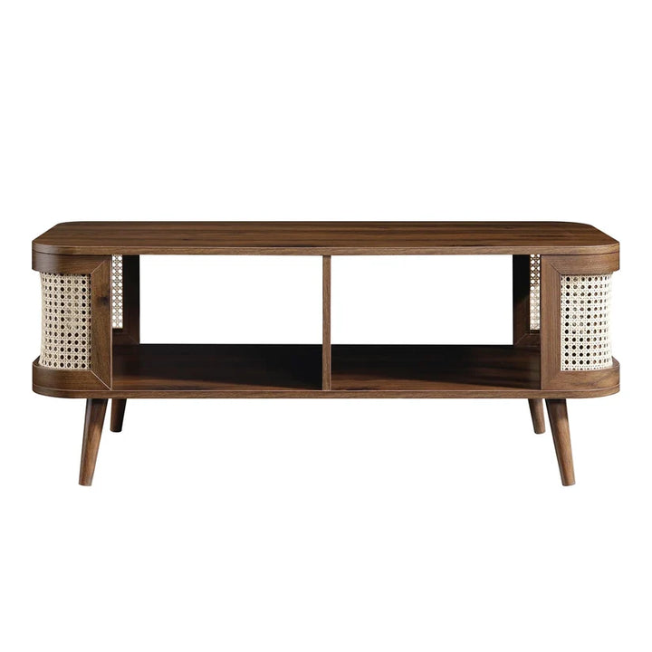 Wood & Cane Coffee Table for Living Room - Fizzaa