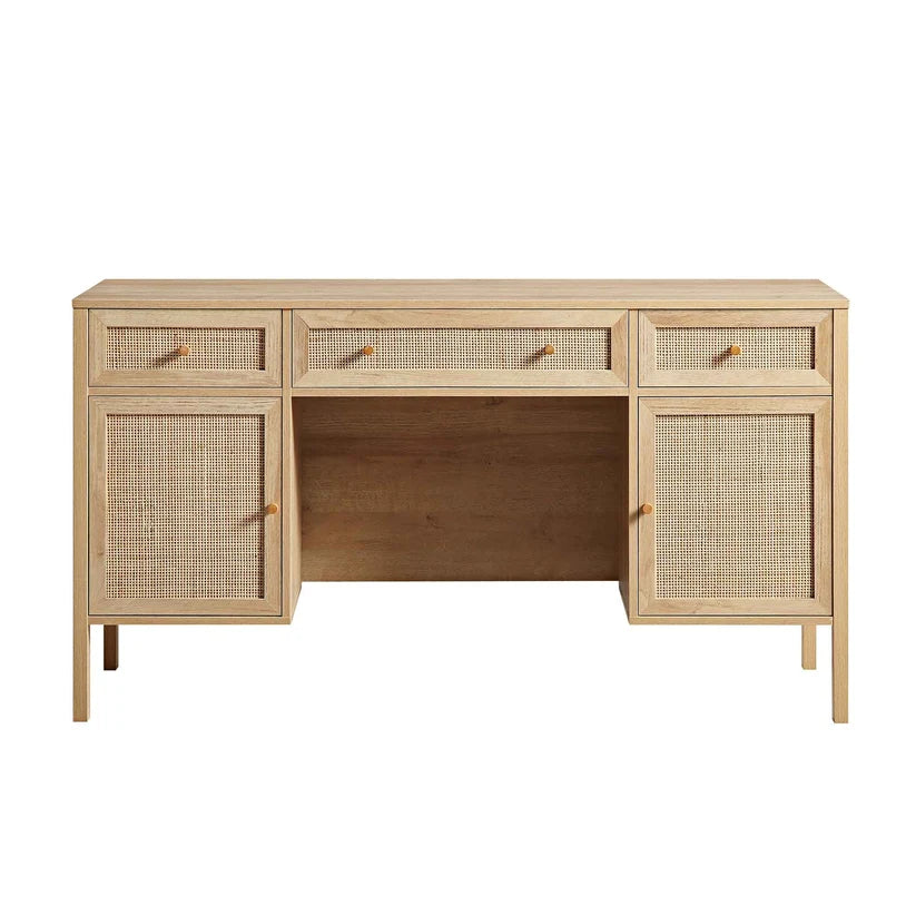Mango Wood Study Table with Drawers - Nyle