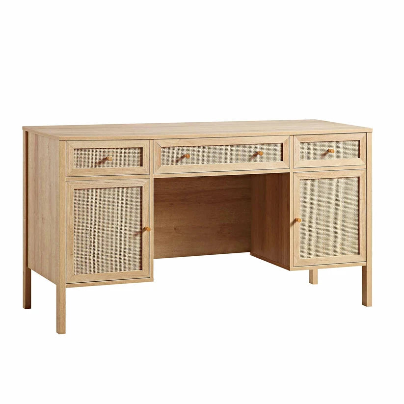 Mango Wood Study Table with Drawers - Nyle