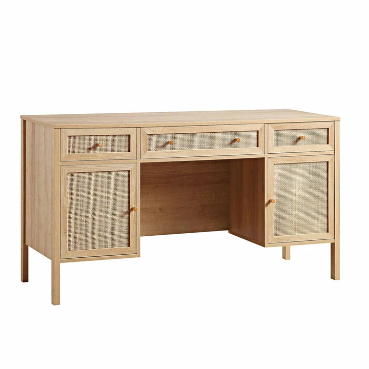 Mango Wood Study Table with Drawers - Nyle