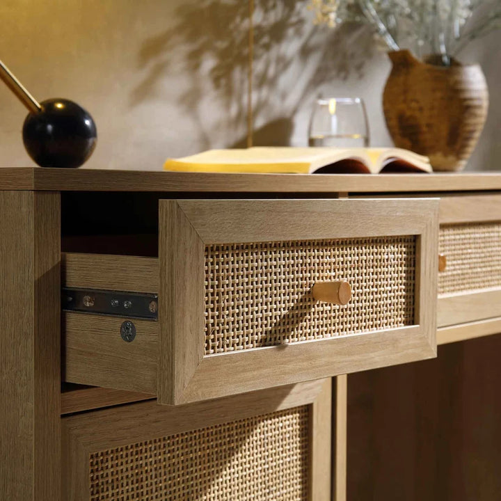 Mango Wood Study Table with Drawers - Nyle