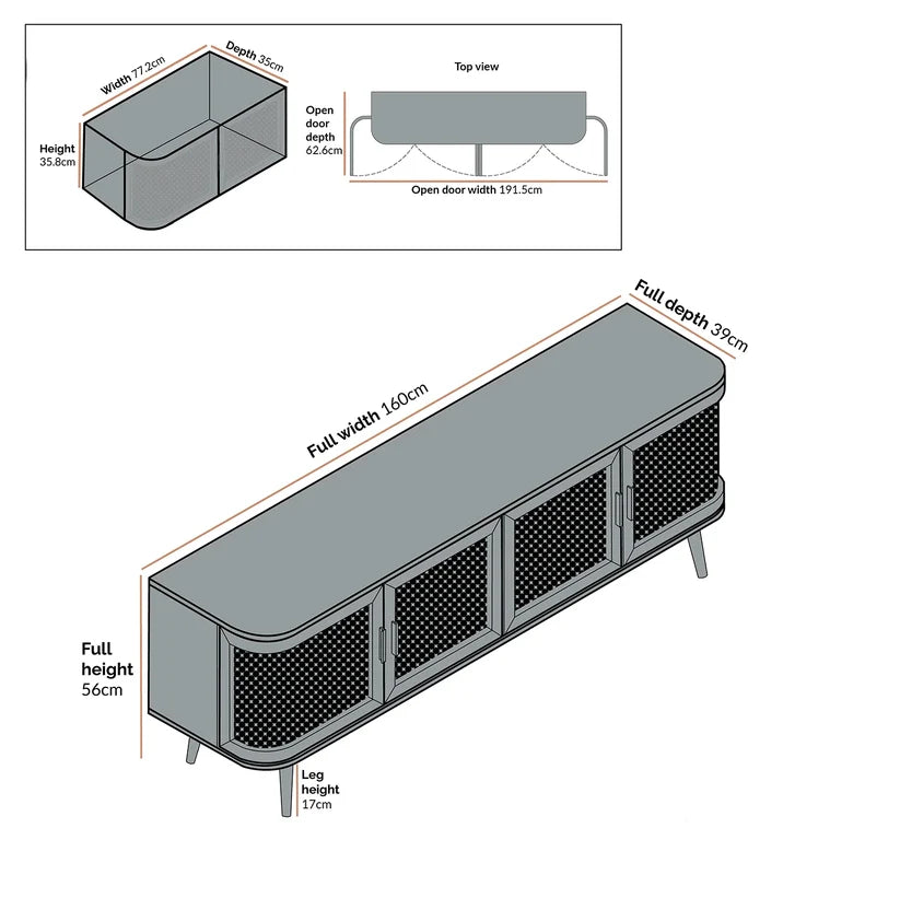 Mango Wood TV Unit for Living Room - Elayaa