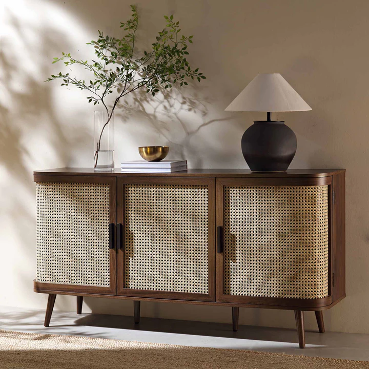 Rattan Wooden Sideboard - Pioraa