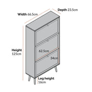 Mango Wood Shoe Cabinet for Entryway | Handcrafted Shoe Cabinet - Feroza