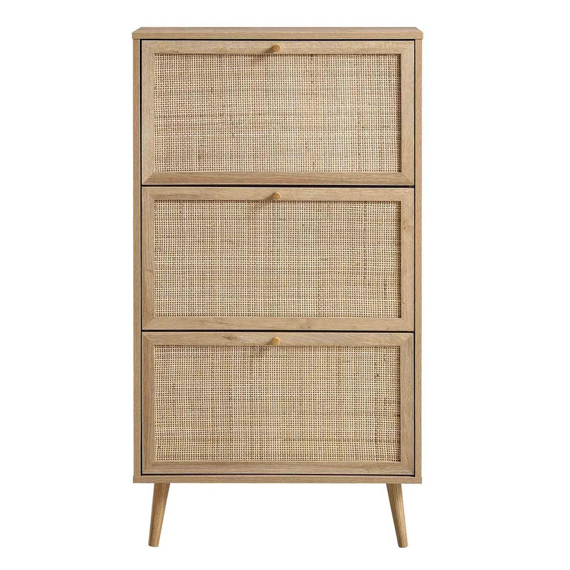 Mango Wood Shoe Cabinet for Entryway | Handcrafted Shoe Cabinet - Feroza