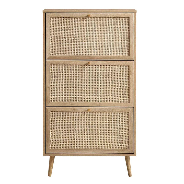 Mango Wood Shoe Cabinet for Entryway | Handcrafted Shoe Cabinet - Feroza