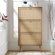 Mango Wood Shoe Cabinet for Entryway | Handcrafted Shoe Cabinet - Feroza