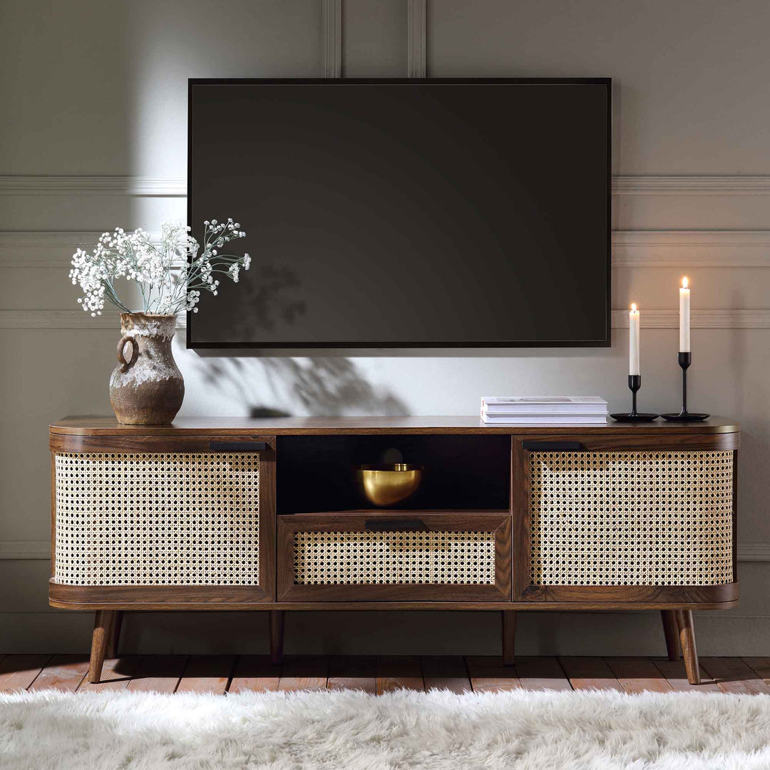 Rattan Modern Wooden Sideboard - Dwarka