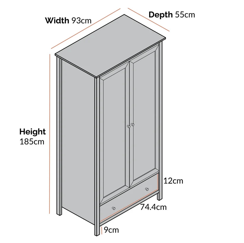 Mango Wood Wardrobe for Bedroom | Handcrafted Wardrobe - Elisa