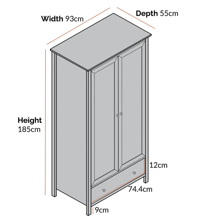 Mango Wood Wardrobe for Bedroom | Handcrafted Wardrobe - Elisa