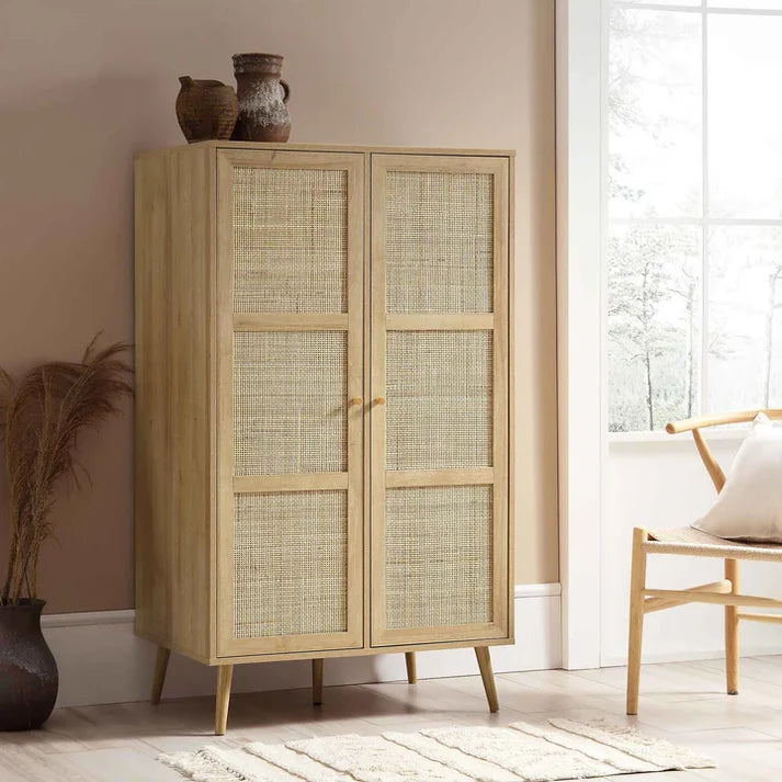 Rattan Wardrobe for Bedroom | Handcrafted Wardrobe - Saving Wardrobe