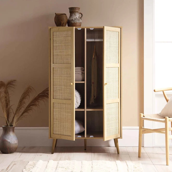Rattan Wardrobe for Bedroom | Handcrafted Wardrobe - Saving Wardrobe