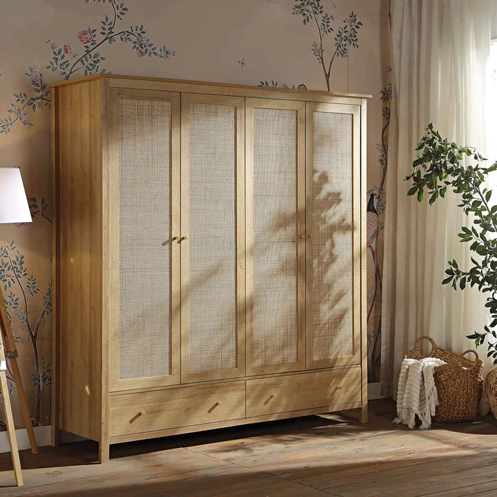 Mango Wood Wardrobe for Bedroom | Handcrafted Wardrobe - Ansel