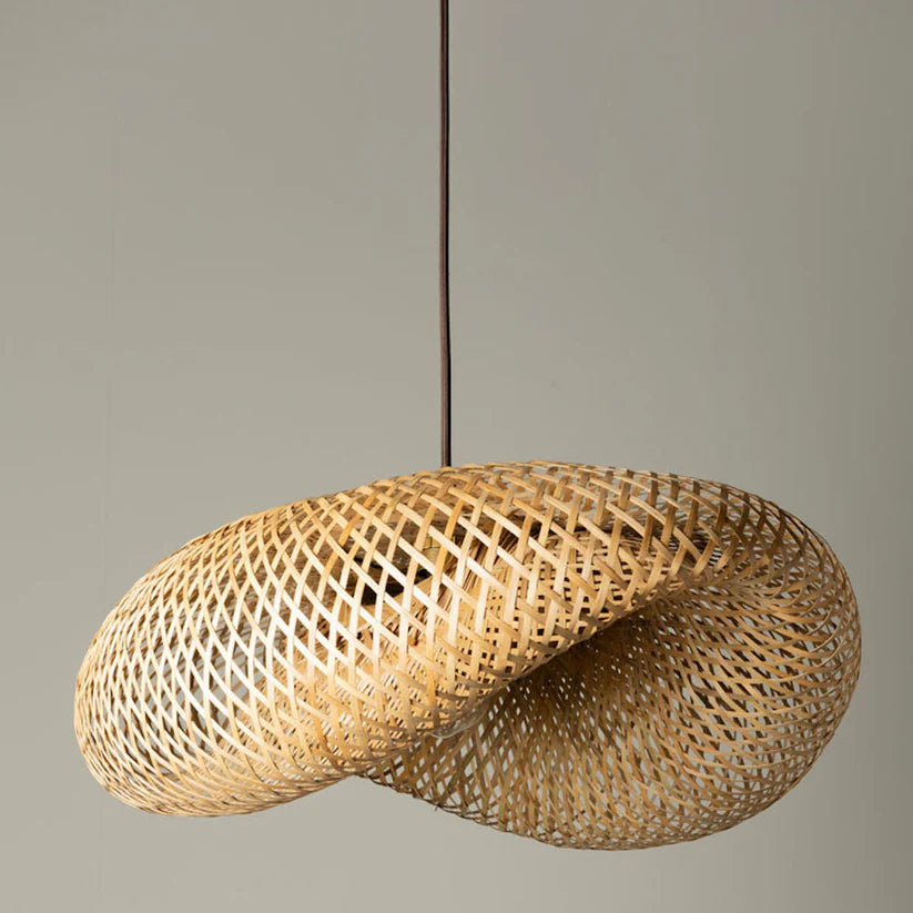 Bamboo Hanging Light for Drawing Room | Rattan Pendant Lamp - Zane