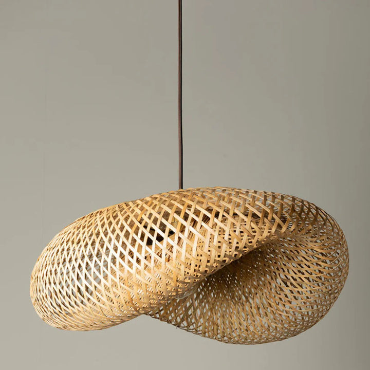 Bamboo Hanging Light for Drawing Room | Rattan Pendant Lamp - Zane