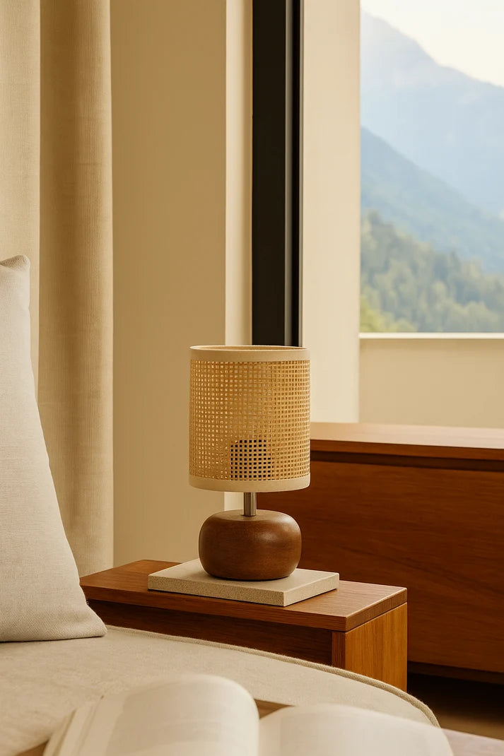 Rattan Table Lamp for Living Room | Handmade Table Lamp - Guinevere