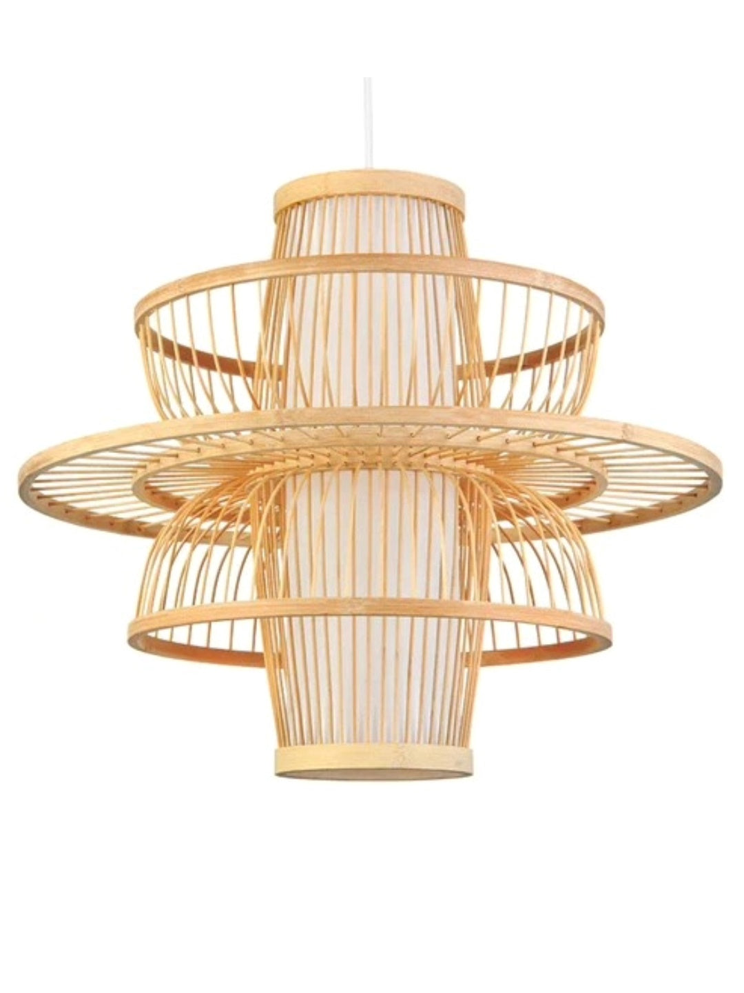 Bamboo Hanging Light for Entryway | Rattan Ceiling Lamp - Ashby