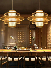 Bamboo Hanging Light for Entryway | Rattan Ceiling Lamp - Ashby