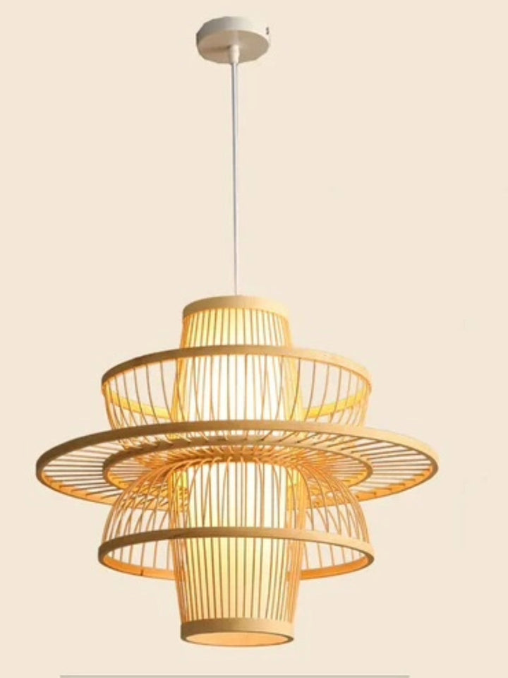 Bamboo Hanging Light for Entryway | Rattan Ceiling Lamp - Ashby