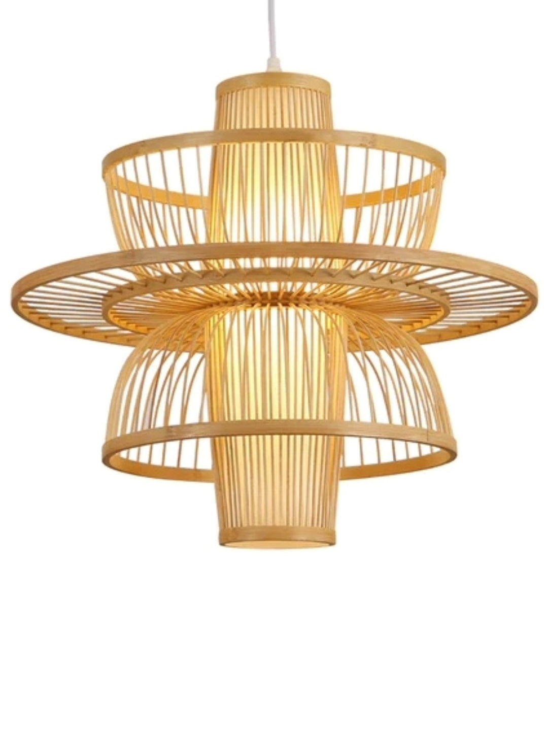 Bamboo Hanging Light for Entryway | Rattan Ceiling Lamp - Ashby