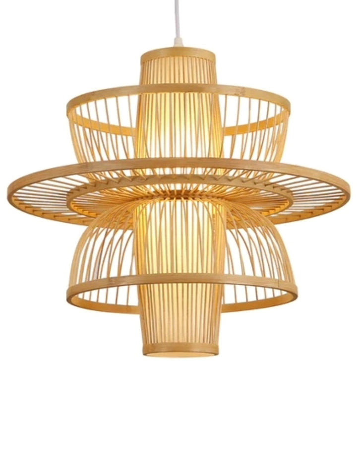 Bamboo Hanging Light for Entryway | Rattan Ceiling Lamp - Ashby