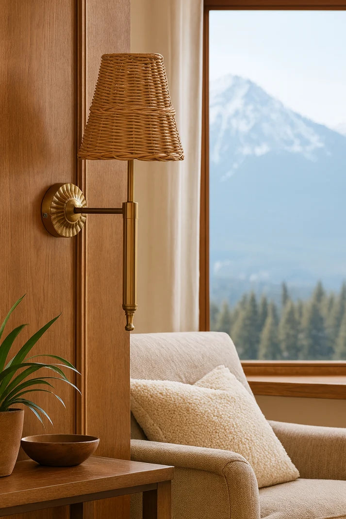 Rattan Wall Sconce for Kitchen | Wicker Wall Light - Steenholt