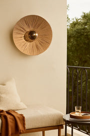 Raffia Wall Lamp for Living Room | Metal Wall Light - Orlan