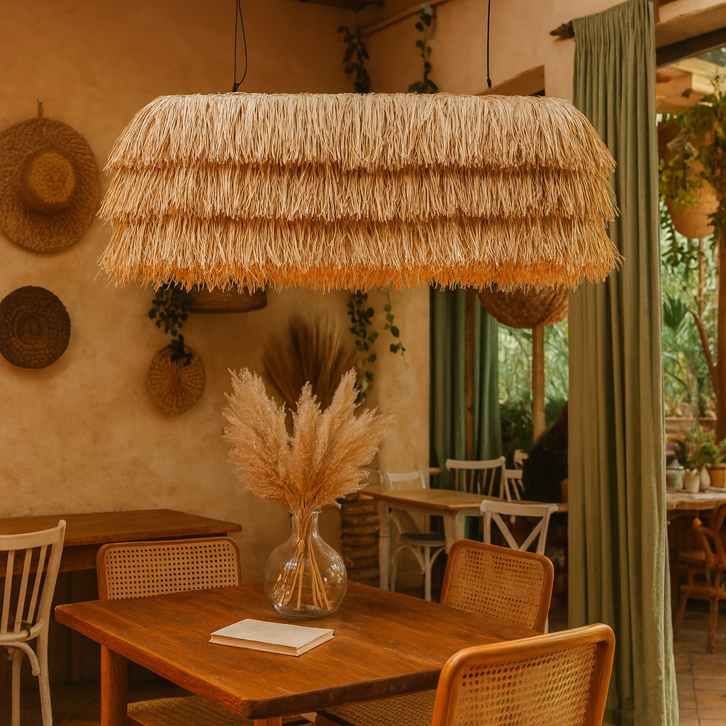 Rattan Chandelier for Dining Room - Whitley by Luxury Rattan Handicrafts 
