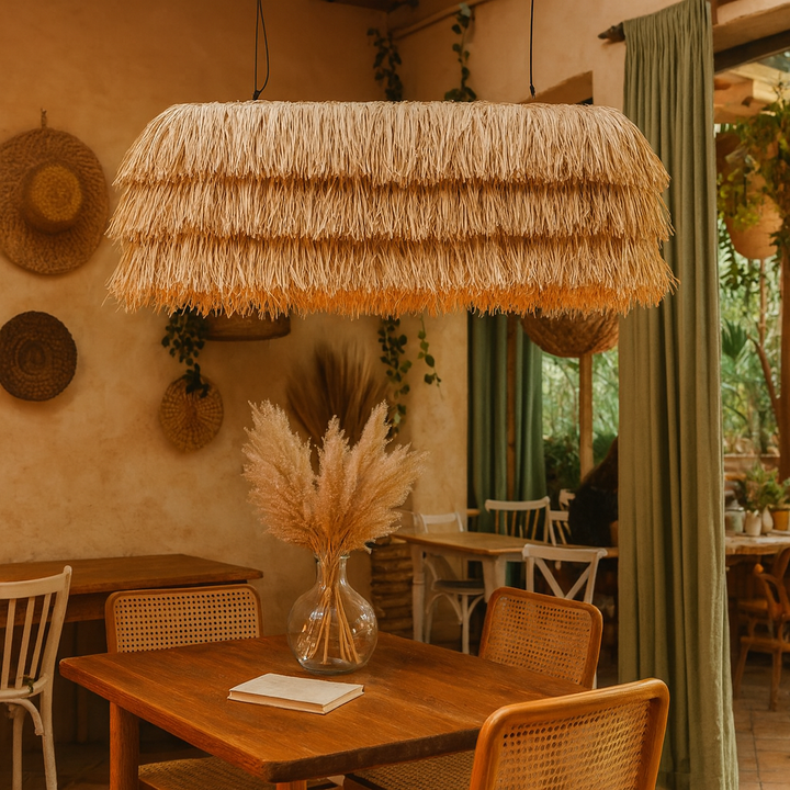 Rattan Chandelier for Dining Room - Whitley by Luxury Rattan Handicrafts 