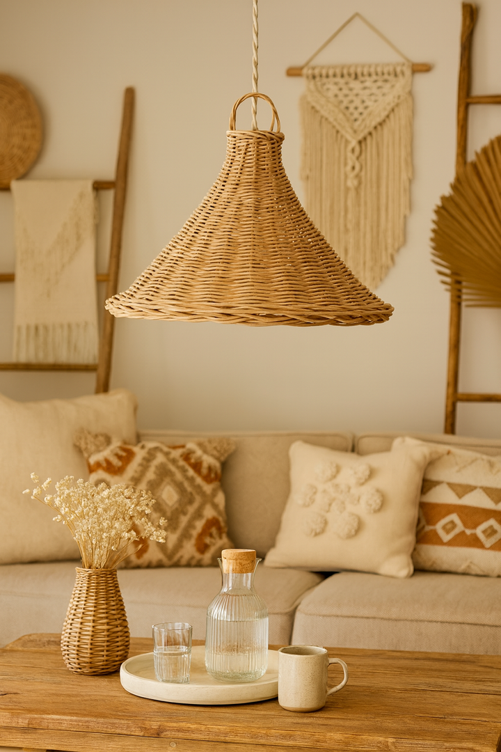 Bamboo Pendant Light for Living Room - Hanita by Luxury Rattan Handicrafts 