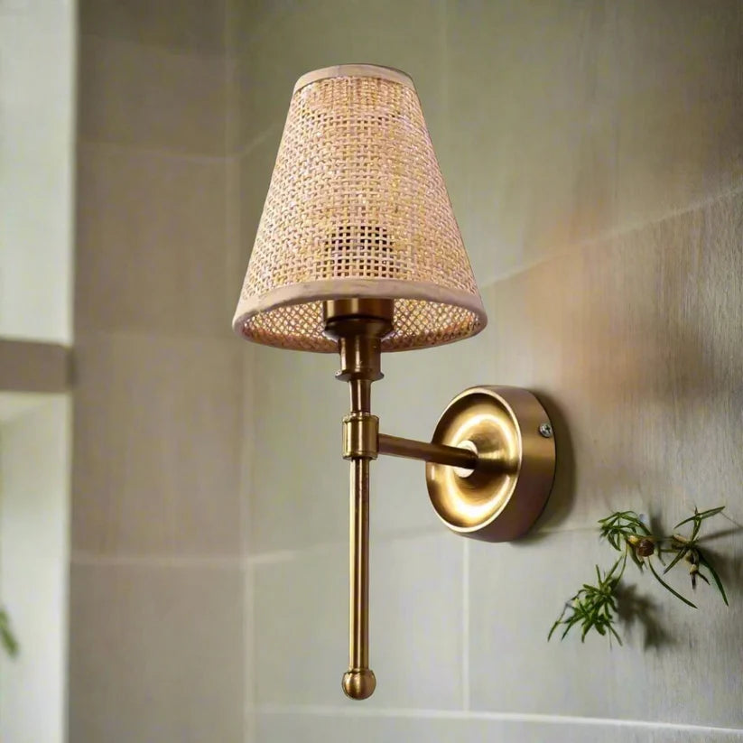 Bamboo Wall Lamp for Hallway | Cane Wall Sconce - Tiana