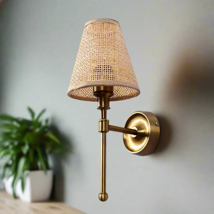 Bamboo Wall Lamp for Hallway | Cane Wall Sconce - Tiana