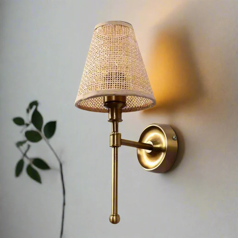 Bamboo Wall Lamp for Hallway | Cane Wall Sconce - Tiana