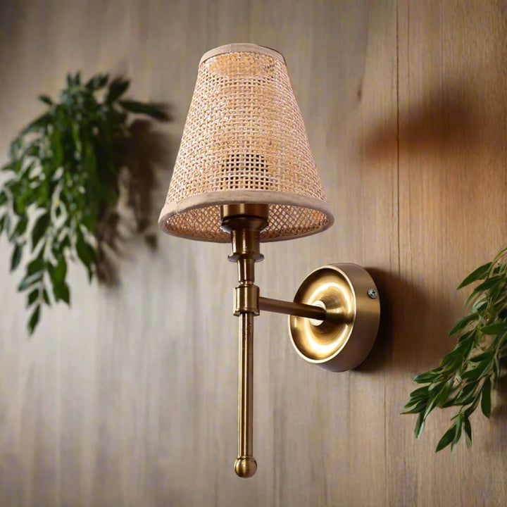 Bamboo Wall Lamp for Hallway | Cane Wall Sconce - Tiana