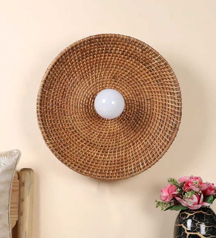 Rattan Wall Light for Kitchen | Cane Wall Sconce - Xerionfield