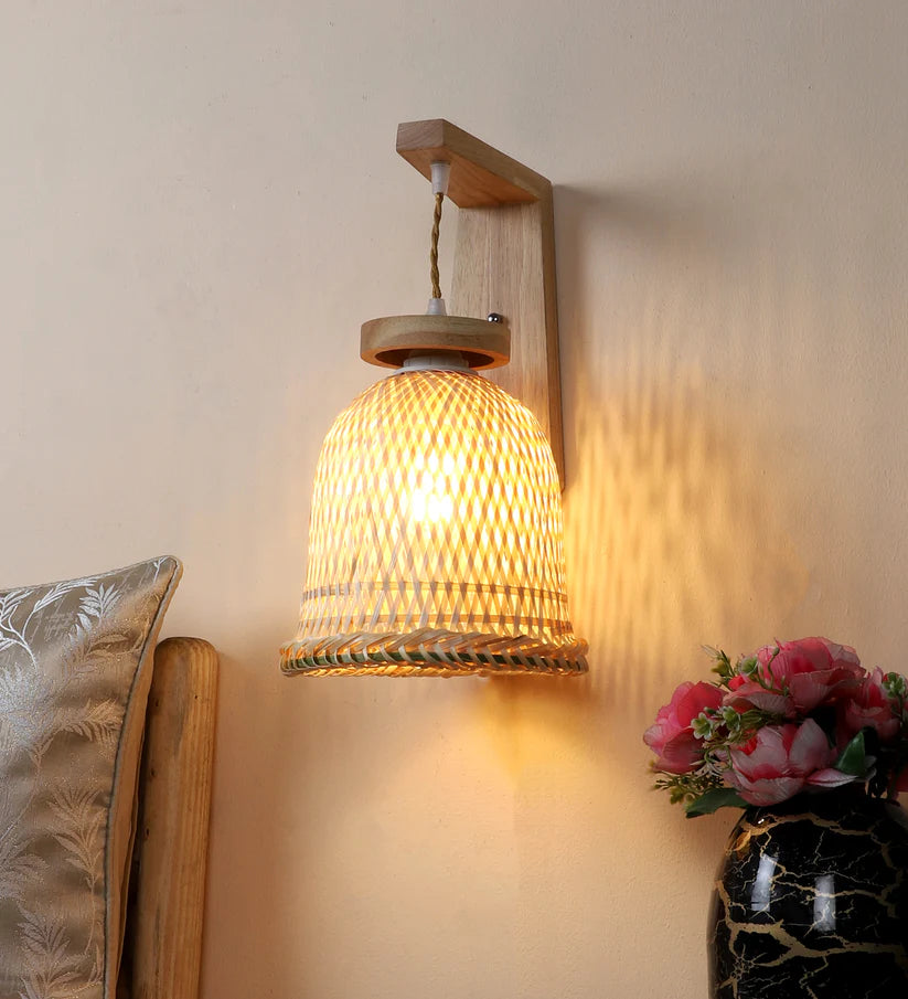 Cane Wall Lamp for Dining Room | Rattan Wall Light - Silley
