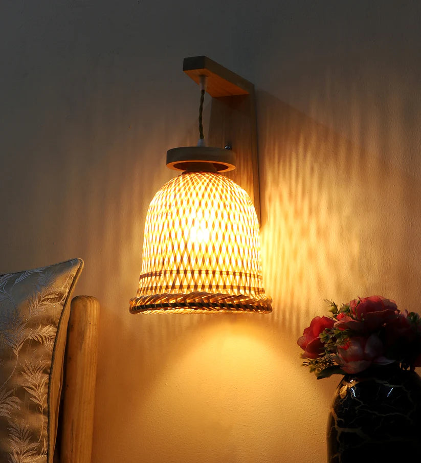 Cane Wall Lamp for Dining Room | Rattan Wall Light - Silley