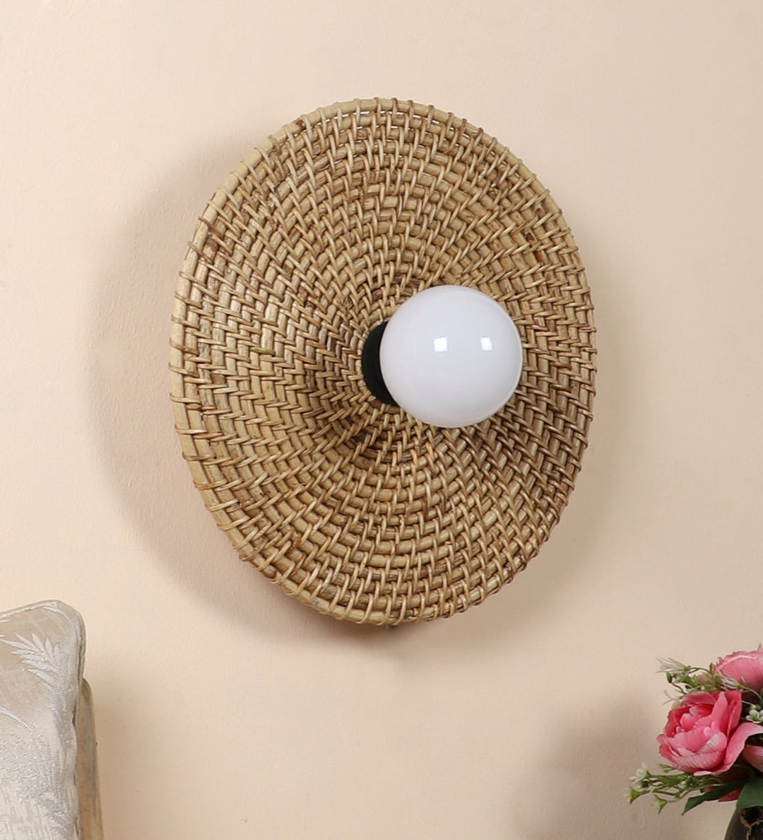 Rattan Wall Sconce for Bedroom - Ayansh