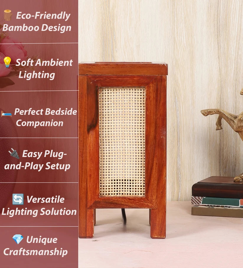 Bamboo Table Lamp for Living Room | Handmade Table Lamp - Leif