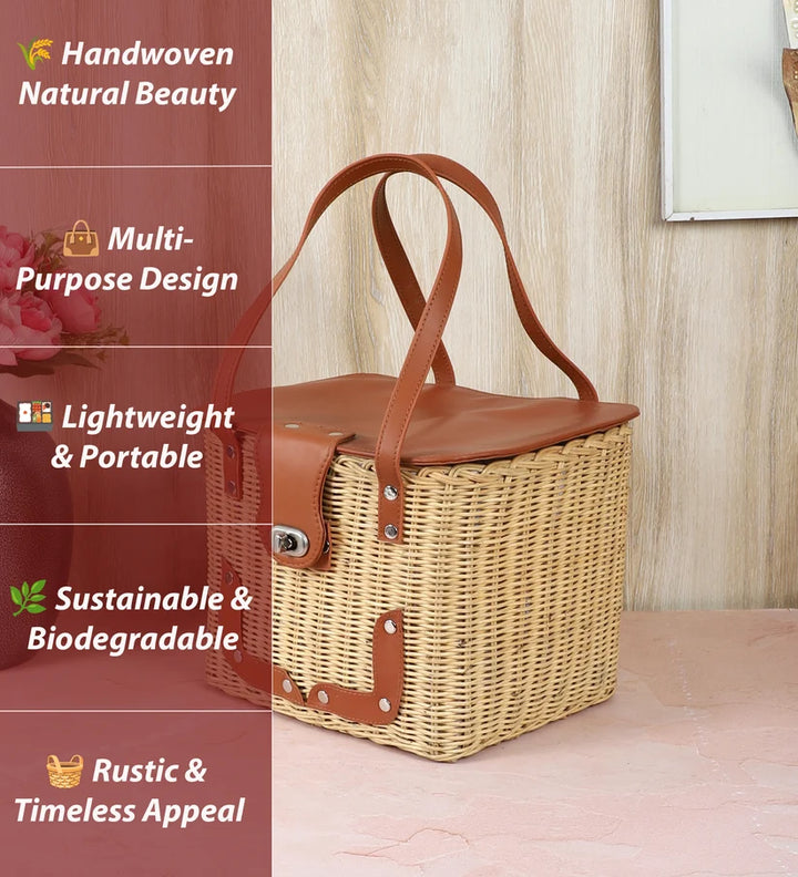 Mango Wood Storage Basket for Home - Perfect