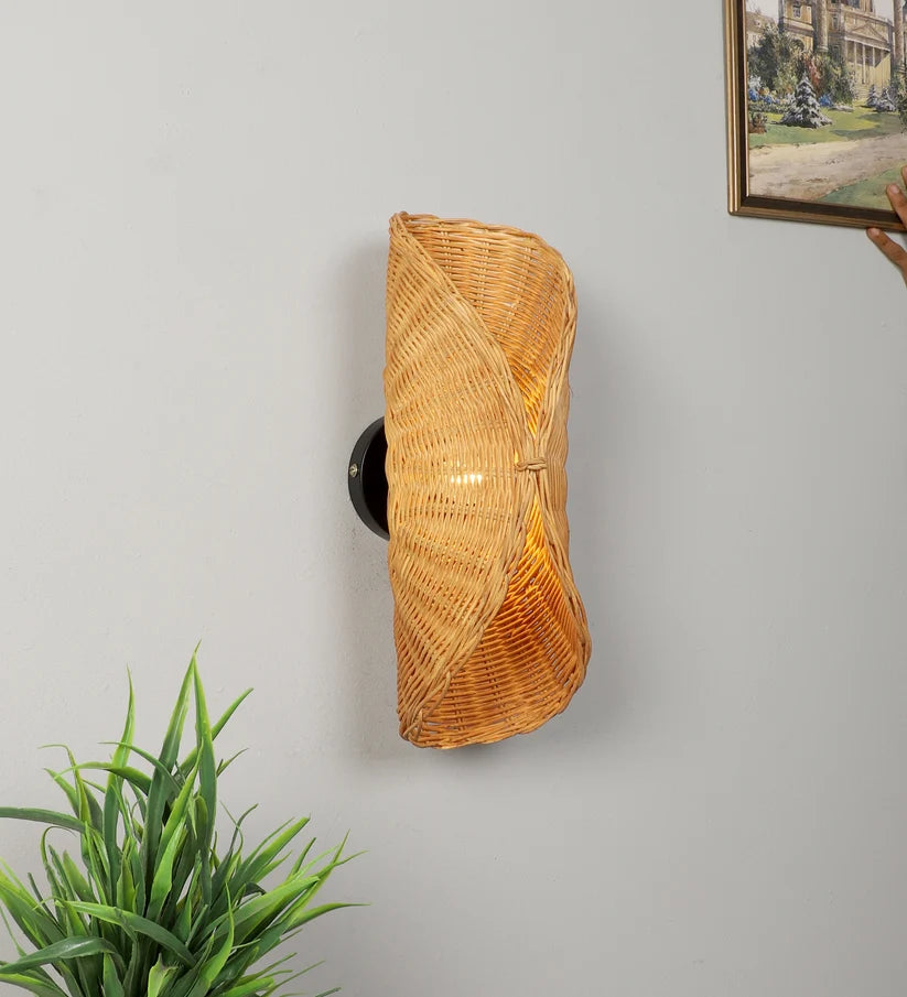 Wicker Wall Sconce for Kitchen | Rattan Wall Lamp- Ivesonby