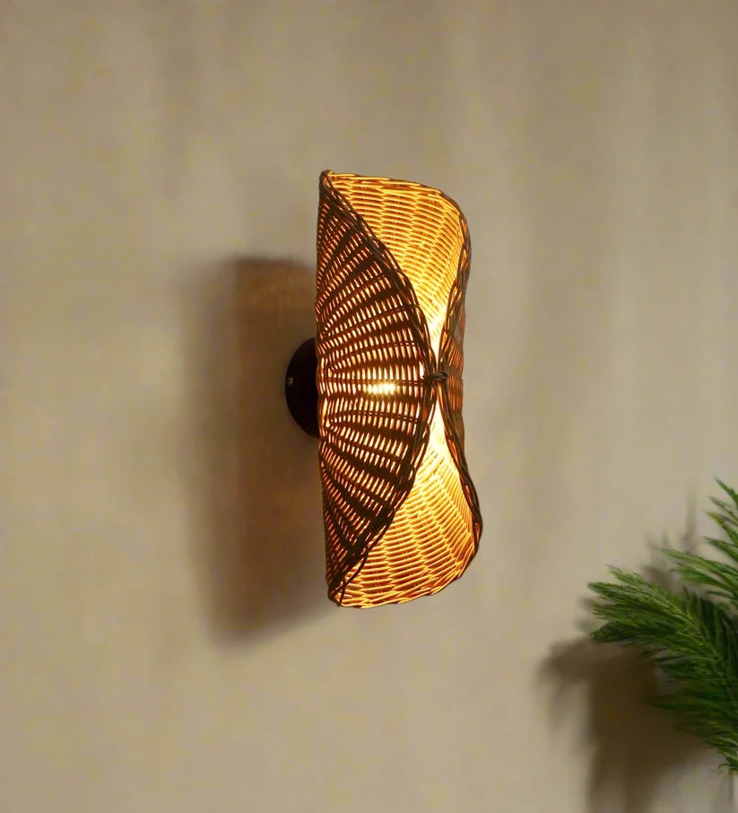 Wicker Wall Sconce for Kitchen | Rattan Wall Lamp- Ivesonby