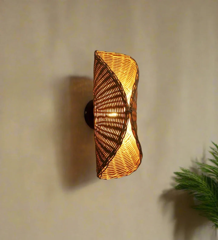 Wicker Wall Sconce for Kitchen | Rattan Wall Lamp- Ivesonby