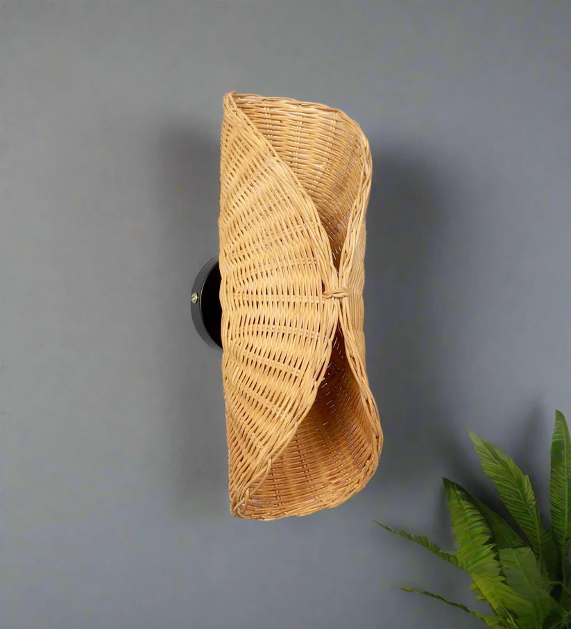 Wicker Wall Sconce for Kitchen | Rattan Wall Lamp- Ivesonby