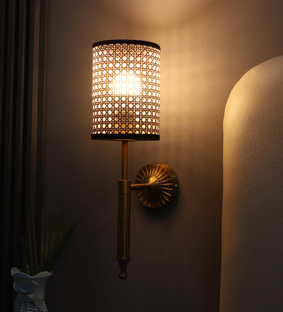 Rattan Wall Lamp for Living Room | Handmade Wall Lamp - Rein