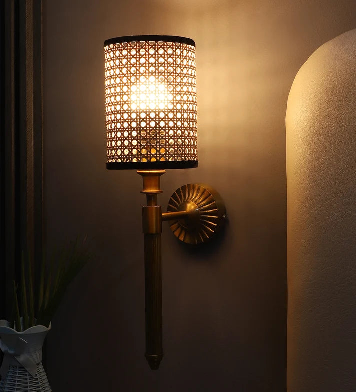 Rattan Wall Lamp for Living Room | Handmade Wall Lamp - Arslan