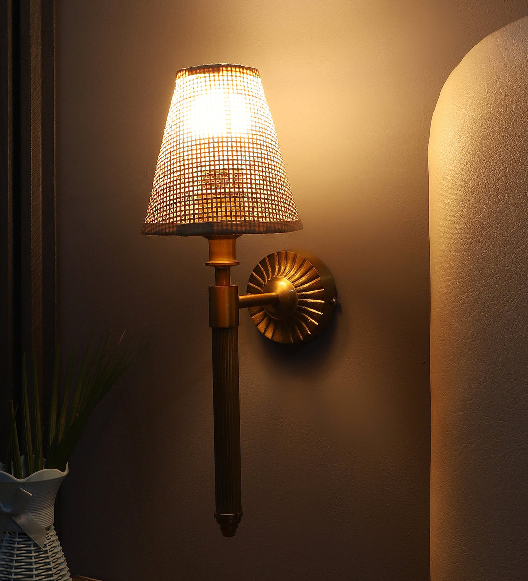 Rattan Wall Lamp for Living Room | Handmade Wall Lamp - Sylvanhall
